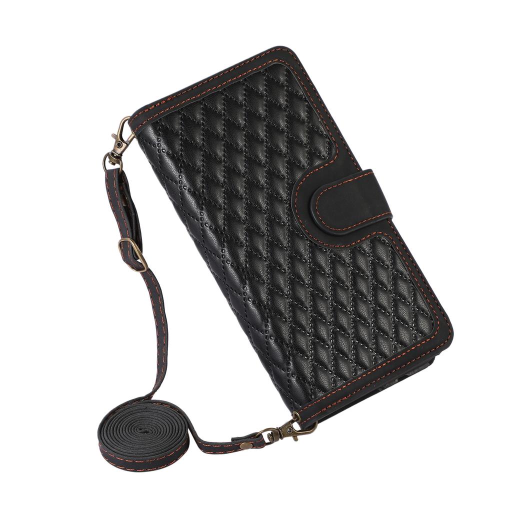 Suitable for Samsung A52 5G Diamond Crossbody Card Bag Leather Case Zipper Wallet Flip Leather Case Women's Shoulder Bag A32 5G