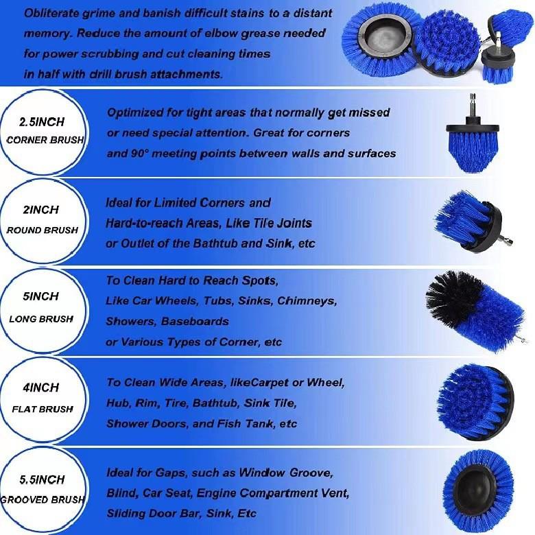 8-Piece Electric Drill Brush Set for Home and Auto Cleaning – Tile, Car, and More!