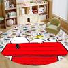 Kawaii Snoopy Round Rug Cute Cartoon Printed Circular Carpet Anti-Slip Floor Mat for Kids Room Nursery Decor