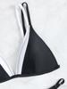 2025 European & American Colorblock Double Strap Triangle Bikini Swimsuit for Women