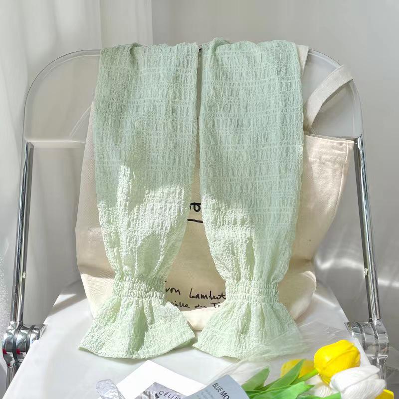 UV Protection Striped Cotton Arm Sleeves: Breathable, Loose, Long Gloves for Driving & Cycling