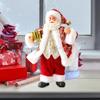 Santa Ornaments 7 Inch Christmas Statue Santa Claus Statue Holding Instruments For Tree Shelf Window Table Indoor Garden Desktop