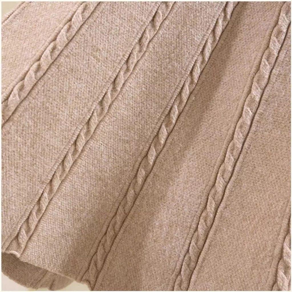 Korean Style A-Line High Waist Mini Skirt for Women - Slimming, Plus Size, Hip-Covering, Draping Effect, Big Swing Knitted Umbrella Skirt