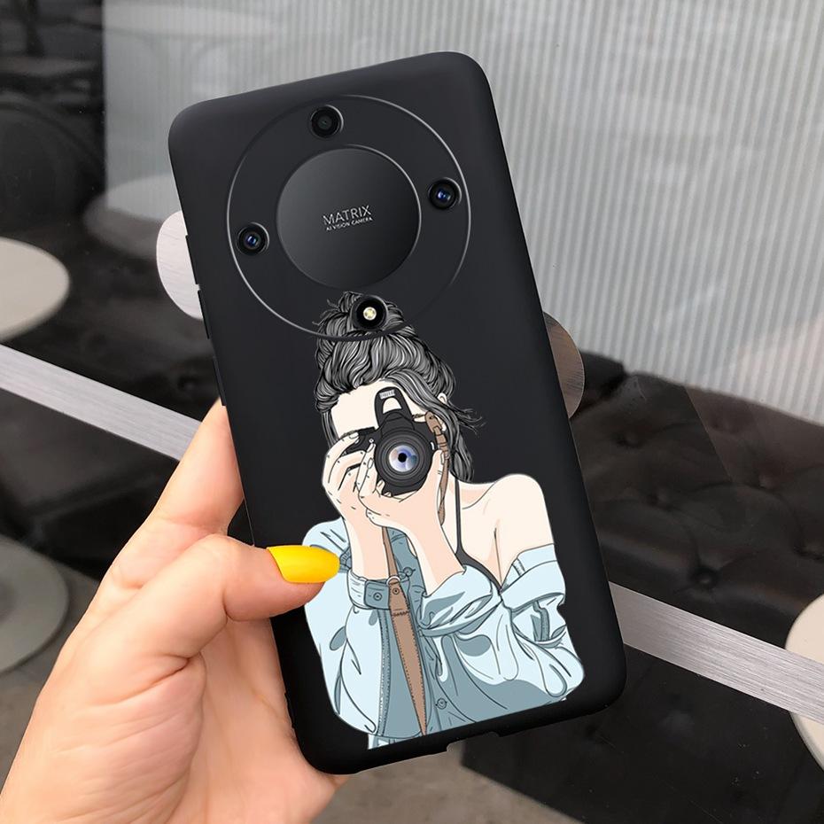 For Honor X9a Fashion Feather Cloud Pattern Phone Case For Honor X9a 5G X 9a ROM-NX1 Candy Color Soft Silicone TPU Back Cover