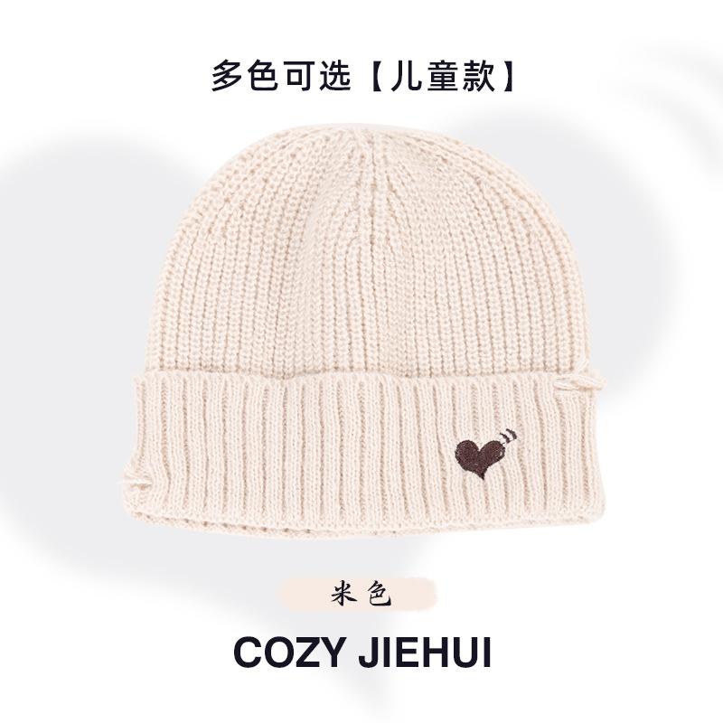 Autumn and Winter New Love Hole Knitted Hat Women's Big Head Circumference Winter Wool Hat Versatile Warm Cold Hat Men