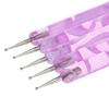 5pcs Pink Double-head Nail Art Dotting Pens Marbling Handle Manicure Tool