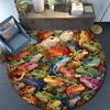 Frogs Round Area Rug,Carpet Rug for Living Room Bedroom Sofa Playroom Decor,Non-slip Floor Mat