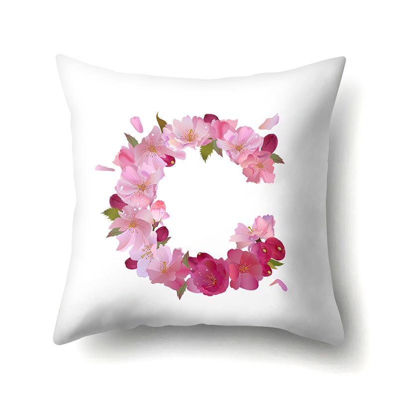 Polyester Kissenbezug Heim Auto Dekoration Druck Kissenbezug 26 Englische Buchstaben Kissenbezug
