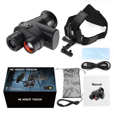 4K Night Viewing Monocular Outdoor Digital Telescope with Starlight Sensor and Infrared Light for Security, Wildlife