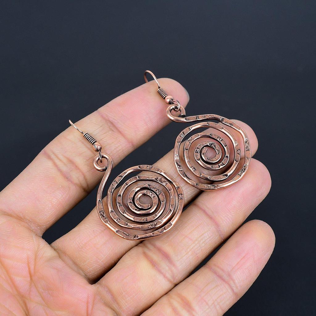 Designer Copper Earrings, Handmade Gemstone Earrings Jewelry, Gifts For Wife Brand New Earrings