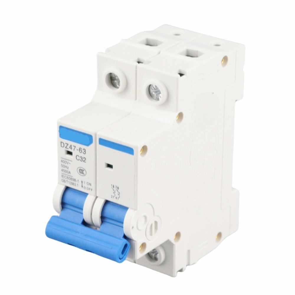 82*75*36mm 2 Pole Circuit Breaker DZ47‑63 2P 32A Current Circuit Breaker  Home Decoration