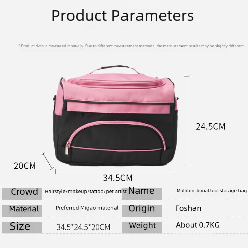 Portable Black Beauty Makeup & Scissors Storage Bag for Hairdressers