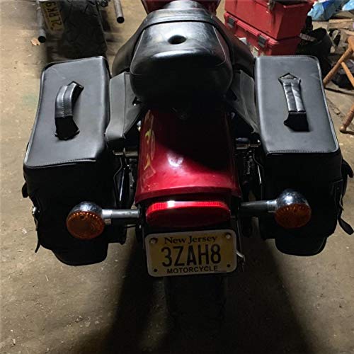 AQIMY Universal Motorcycle Side Bag Support Bar Bag Stay Steel for Suzuki Honda Yamaha Harley etc. Black