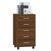 342676 vidaXL Armoire à tiroirs avec roulettes Chêne marron Bois d'ingénierie