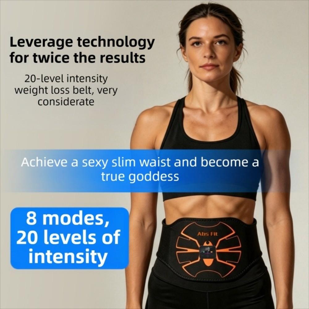 Electric Ab Muscle Trainer Device Portable EMS Muscle Stimulator Abdominal Belt Strength Training