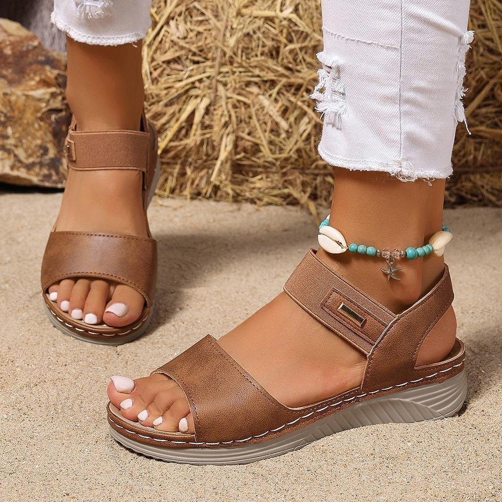 Women's Plus Size Slip-On Fisherman Sandals Sporty One-Strap Comfort Peep Toe Shoes