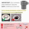 For Baja Deck Pools Compatible Pool Umbrella Pole Stabilizer Sleeve Adapter-Insert For 1.35 In& 1.5 In Umbrellas Hole Holders