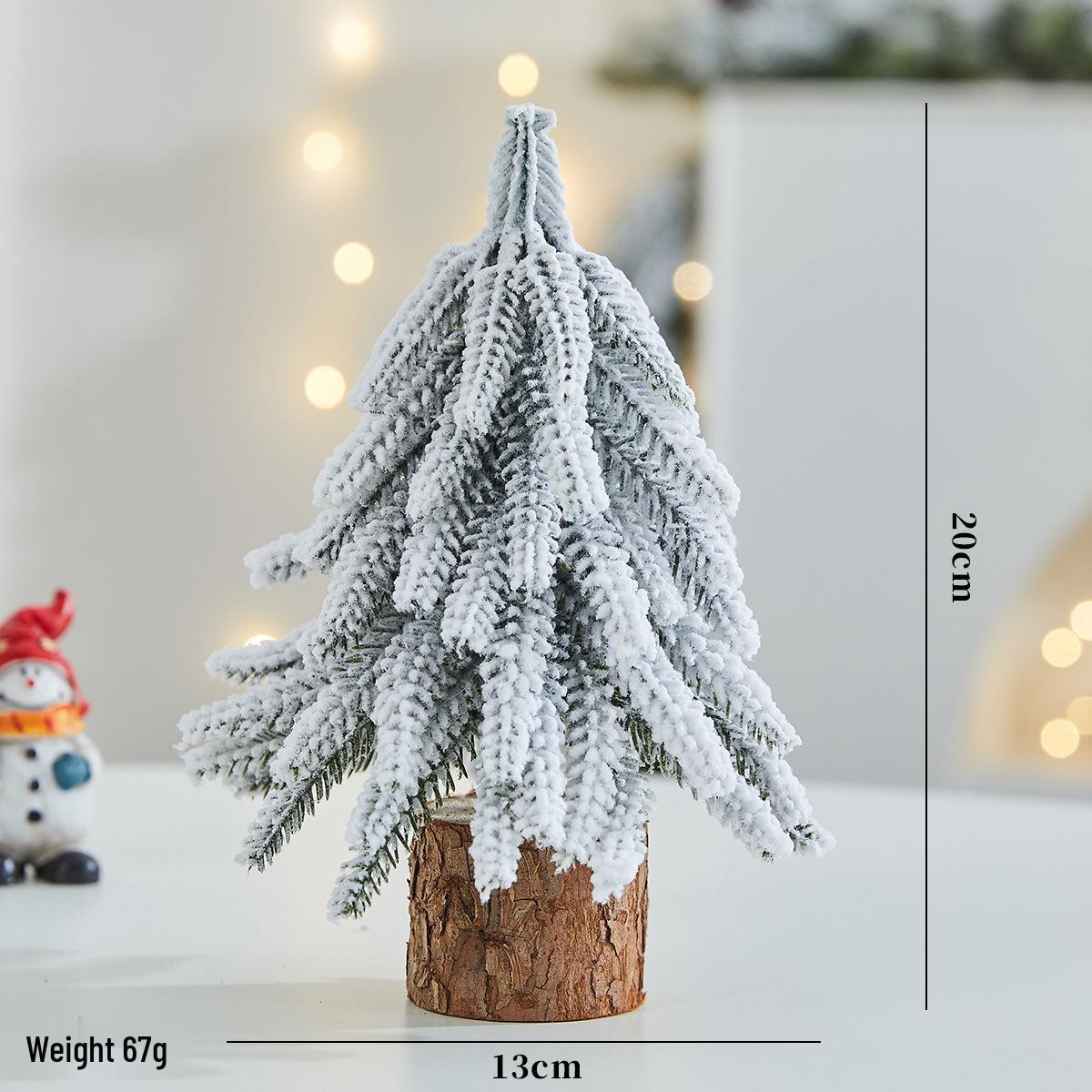 Mini Snowing Christmas Tree with Ornaments: Desktop Decor for Hotels & Malls