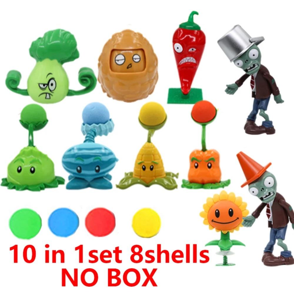 Plants vs Zombies 2 Spielset Kaktus Erbsenschießer Kokosnusskanone Echtes Spielszenen Figuren Ornamente Weiches Silikon Geburtstagsgeschenk Junge
