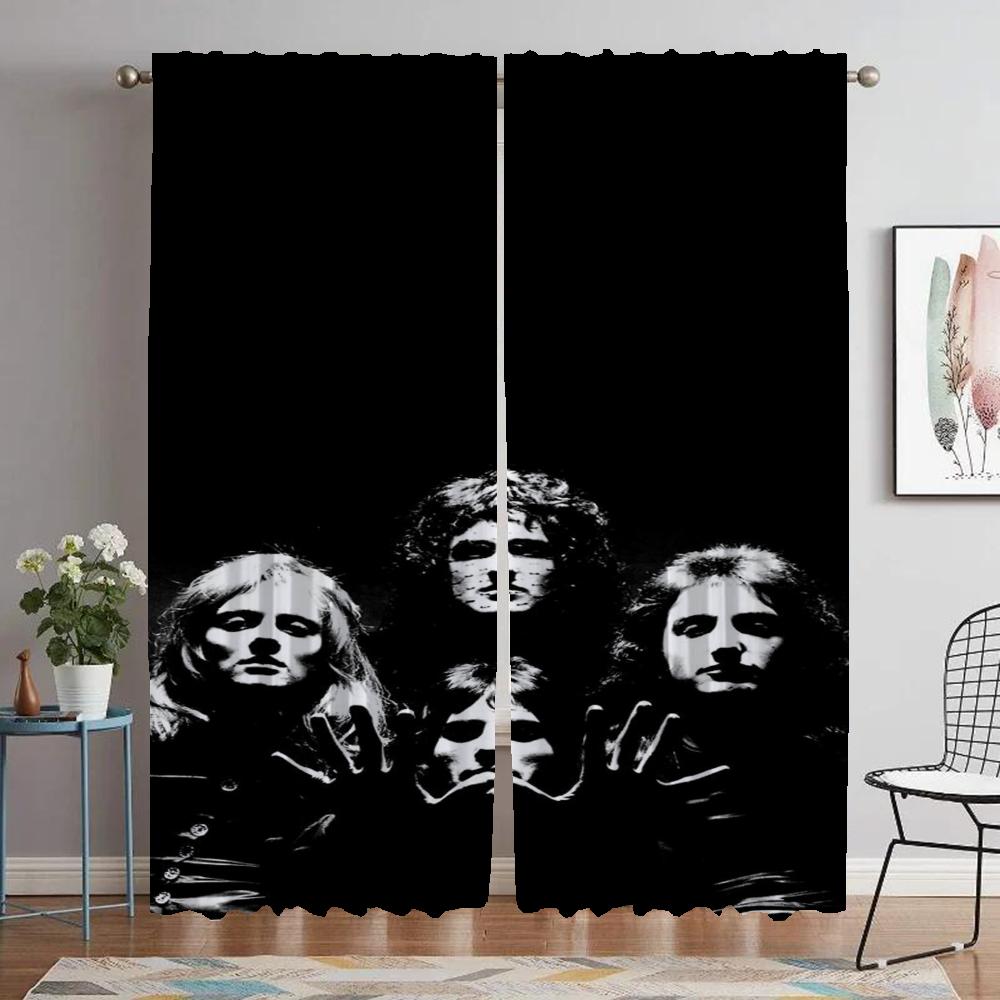 Kitchen Curtains for Bedroom Queen Partition Home Interior Curtains 2 Pieces Living Room Curtain Halloween Decoration Shades