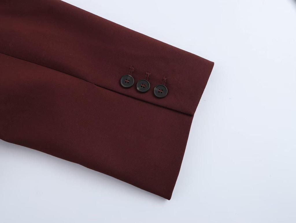 Spring 2025 Women's European & American Style Double-Breasted Loose Blazer Jacket