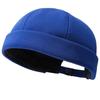 Round Brimless Cap for Casual Outfit Styling, Folded Band Docker Hat with Textured Woven Design, Adjustable Skull Hat for Women Men