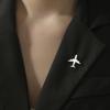 Airplane Brooch for Women Men Stainless Steel Aircraft Suit Badge Pin Accessories Gift
