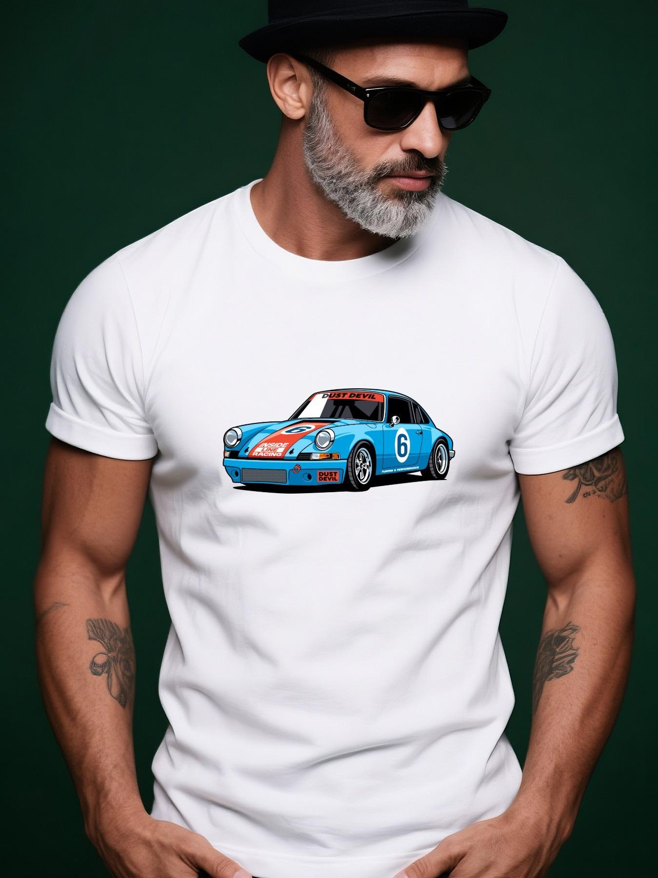 

Men s Racing Graphic T-Shirt| Perfect for Racing Events and Summer Wear- Casual Crew Neck T-Shirt with Racing Graphic Design for Men XXXXL