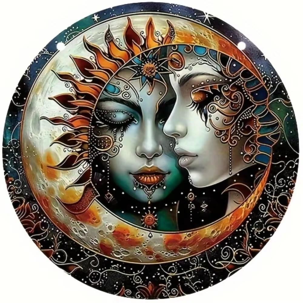 OrientalAura 1pc Yin Yang Bagua Aluminum Sign - 8 Inch Round HD Printed Metal Decor - Weather Resistant for Home