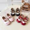 Spring 2026 Girls' Elegant Bow Princess Shoes - Soft Sole Velcro Leather