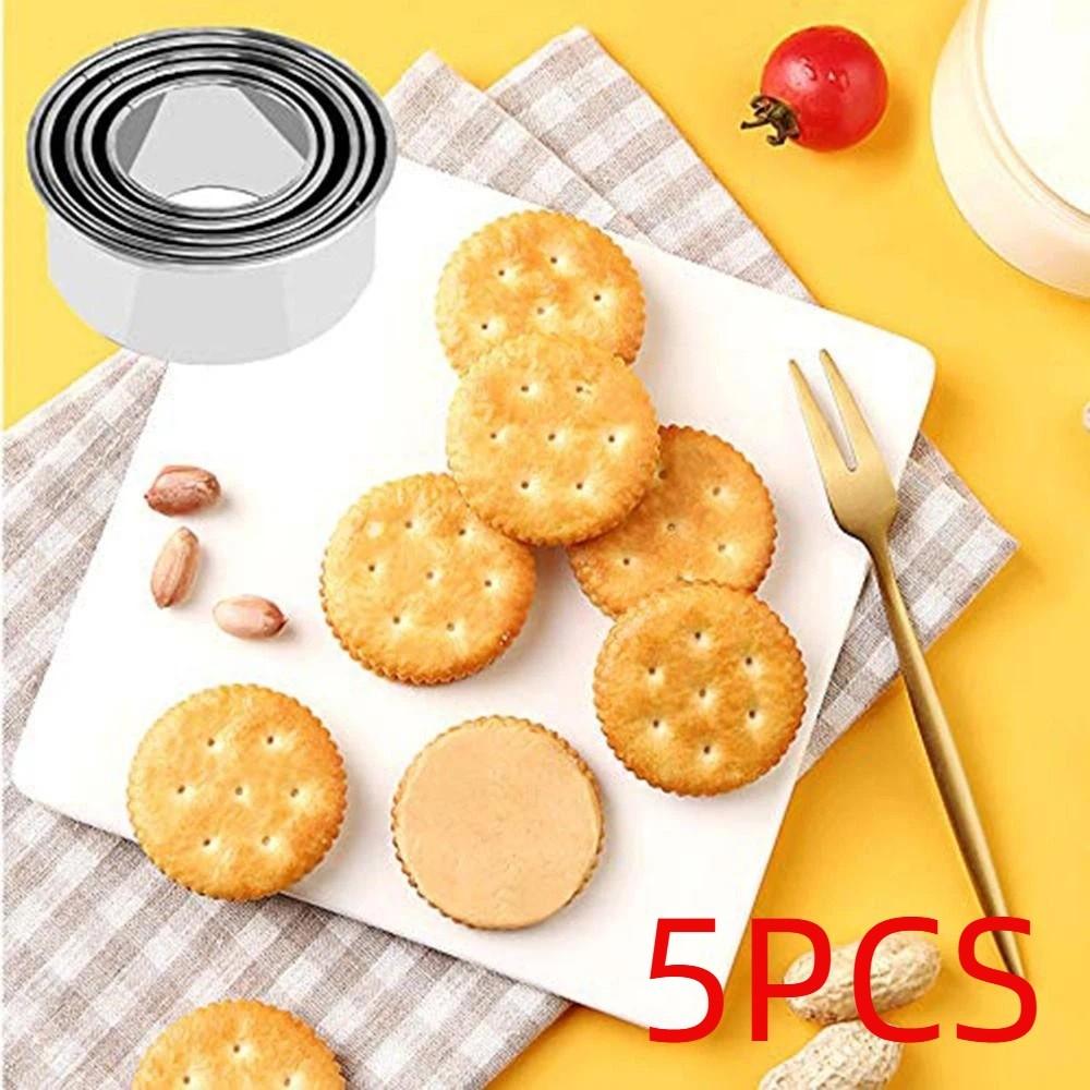 5Pcs Graduated Sizes Biscuit Mold Set Round Pastry Baking Circle Ring Dumpling Skin Cutters  Baking