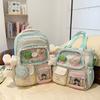 High value dopamine sweet contrasting color girl heart backpack college wind junior high school students multi-compartment backpack