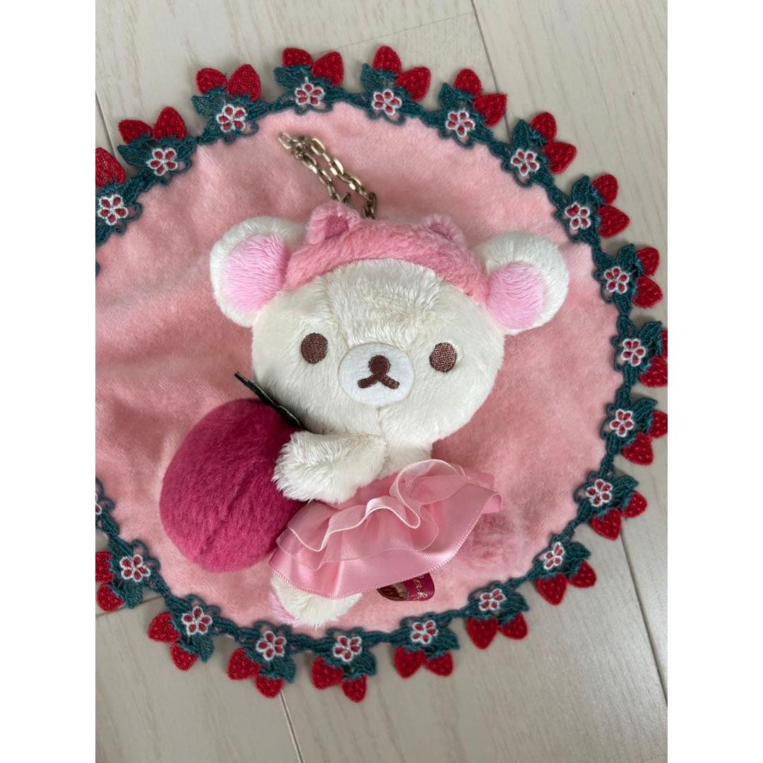 Korilakkuma Strawberry Cat Theme Hanging Plush Toy Strawberry
