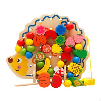 Wooden Stringing Beads, Preschool Montessori Threading Toys, Lacing Toys for 3+