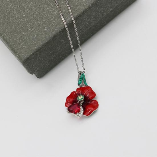 Women Heart Faux Ruby Flower Pendant Necklace Earrings Ring Party Jewelry Gift
