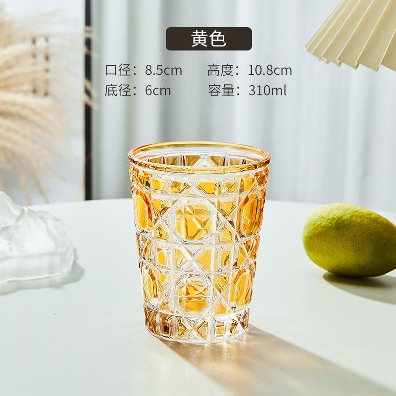 European Style Colorful Crystal Whisky Glass Cup Beer Cup Coffee Latte Mug Household Drinkware Party Restaurant Wine Glasses Cup