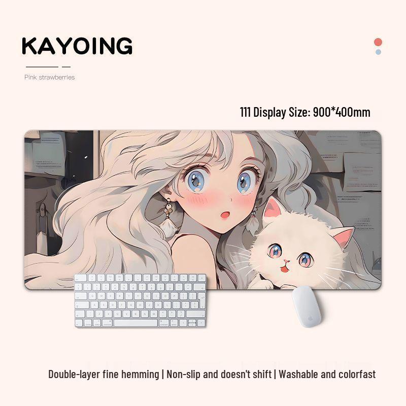 Large Aesthetic E-sports Mouse Pad with Beautiful Design, Non-Slip and Thickened, for Boys and Girls