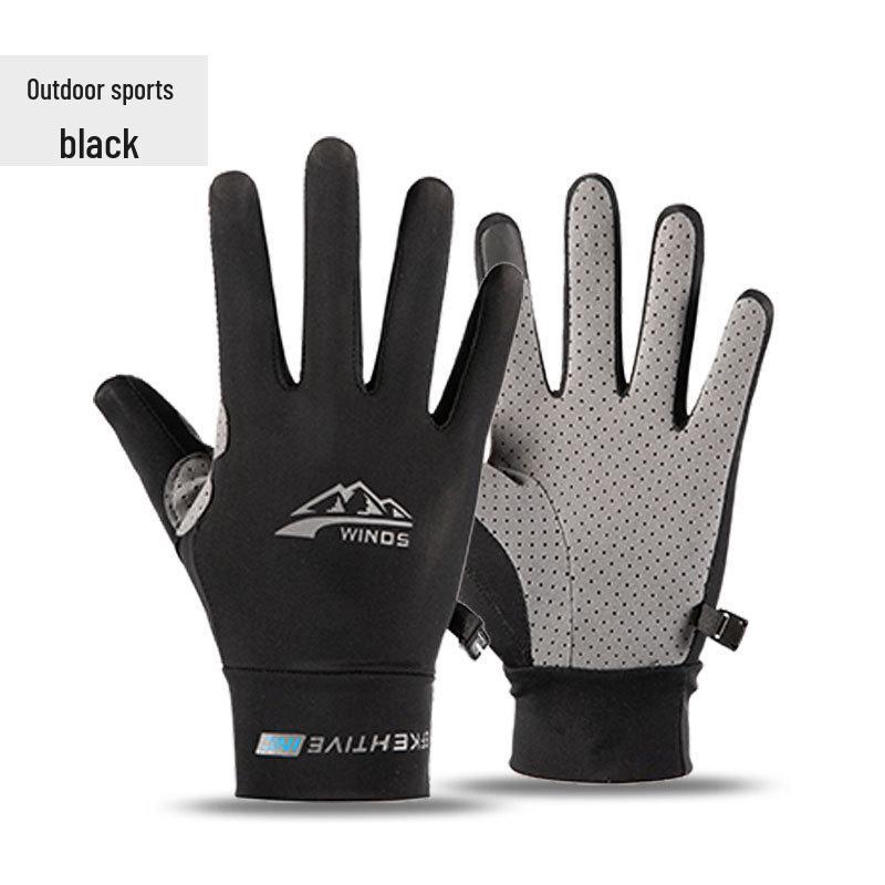 

Мужские перчатки без двух пальцев из ледяного шелка для рыбалки - Летние, солнцезащитные, нескользящие для велоспорта и вождения Medium