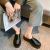 [Large size shoes 43] Baotou half slippers outer wear 2025 summer new thick-soled height-increasing shorty Le Muller leather slippers