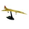 Avion Simulat 1:Model de avion din aliaj British Airways Concorde Golden Airliner la scara 200, static, metalic, ornament memorial