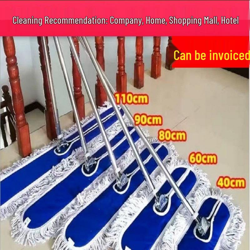 Extra-Large Cotton Yarn Floor Mop for Hotels and Malls - Long Flat Mop for Efficient Dust Cleaning