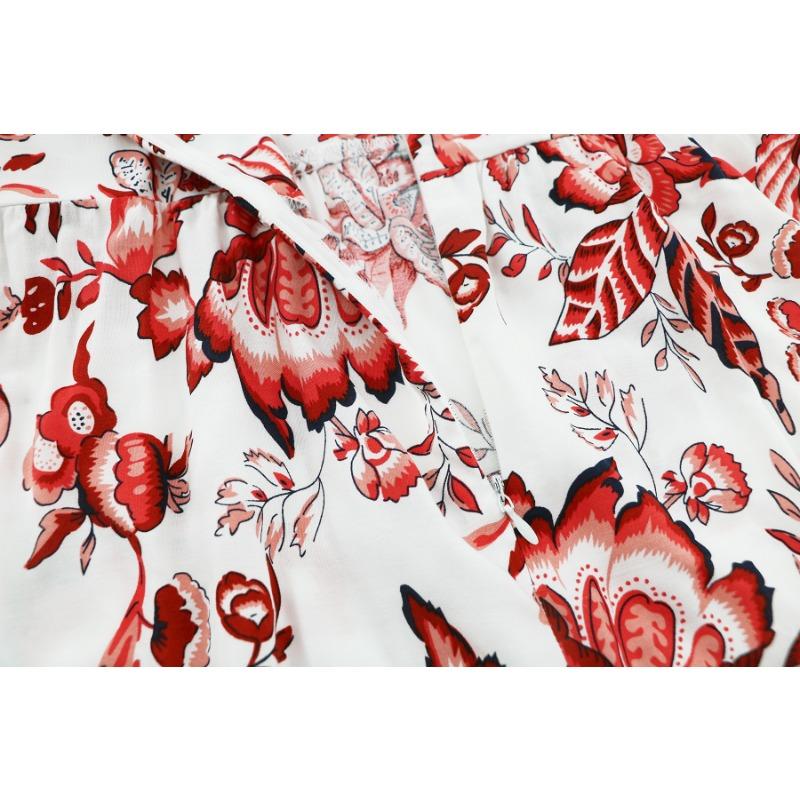 Abiti Vintage Floreali Estivi da Donna con Scollo a V