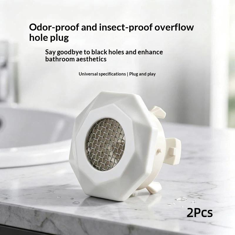 2Pcs Bathroom Basin Overflow Hole Cover Snap In Perforated Drain Insert Ideal for DIY Bathroom Sink Renovation Projects