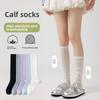 Sock Children's Summer Mesh Thin Style Calf Socks In Solid Color, Cute, Openwork, Breathable Pure Cotton, Anti-torsion Long Socks