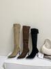2025 Autumn and Winter New Two Wear Long Boots High Heel Thin Heel Sexy Zipper Knight Boots Women's Boots