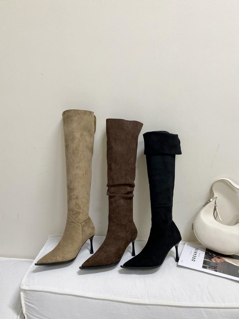 2025 Autumn and Winter New Two Wear Long Boots High Heel Thin Heel Sexy Zipper Knight Boots Women's Boots