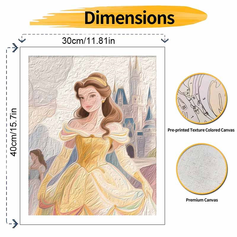 disney belle princess castle digital oil painting hand painting kit diy home decoration