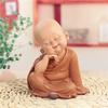 Resin Cute little monk statue Modern art sculpture Chinese Buddha statue Home living room, room decoration characteristic crafts
