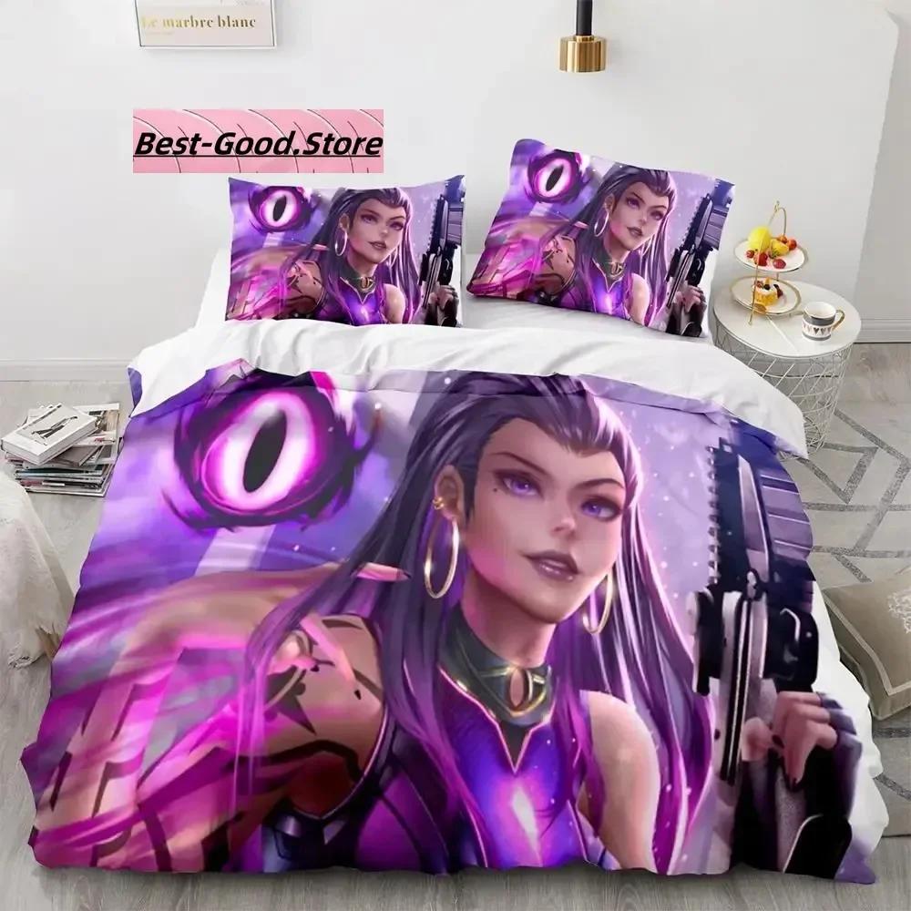 

Gaming Valorant Beding Set Single Twin Ful Quen King-Sized Dimensionsd Dimensions Bed Linen Set Aldult Kid Bedrom Duvetcover Sets 3D Print Anime 037 120*200cm Single