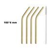 Fruit Juice Straws Mini 160mm Short Rainbow Stainless Steel Metal Straws Straight Bend Reusable Drinking Small 4Straw 1prush